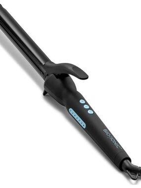 Bioionic Black Curling Wand with Blue Controls 1” barrel